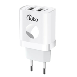 KONFULON Kućni punjač JK72, 2xUSB, 2.4A,12W, sa iPhone lightning kablom beli
