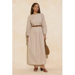 Trendyol Modest Ženska haljina Tctss26Eb00035, Bež