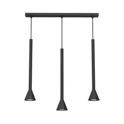 Luster na sajli MAZZO 3xGU10/8W/230V crne boje