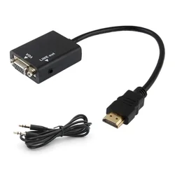 HDMI adapter VGA Audio, Crni