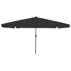 Vrtni suncobran S LED lampica Crna 395 x 395 x 245 cm Poliester