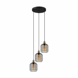 EGLO Viseća lampa CHISLE 3xE27 42,5 cm crna/bronza/amber 43499