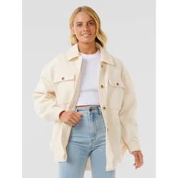 Rip Curl High Tide Fleece Shacket Jacket off white