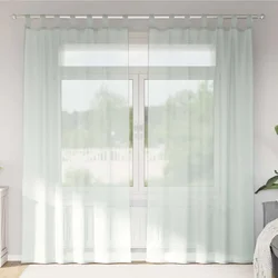 Voile zavjese s petljama 2 kom svijetlo sive 140x245 cm