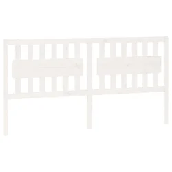 Vidaxl Posteljno vzglavje belo 185,5x4x100 cm trdna borovina