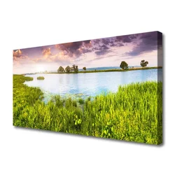 tulup.si Slika na platnu Grass lake nature 120x60 cm