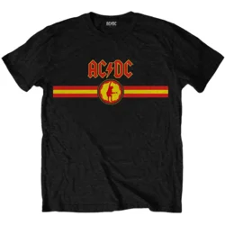 AC/DC Majica Logo & Stripe Unisex Black XL