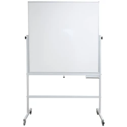 TIP Table bela, na stojalu, dvostranska - vrtljiva, magnetna, emajlirana, 120x150 cm