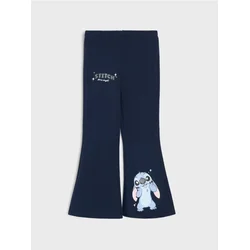 Sinsay - Pamučne flare pantalone sa cirkonima Stitch - mornarsko