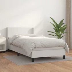 vidaXL Box spring postelja z vzmetnico bel 90x190 cm umetno usnje
