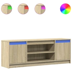 TV ormarić s LED svjetlima boja hrasta 139,5x34x50 cm drveni