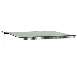Tkanina za tende Zelena i bijela 500 × 350 cm Poliester