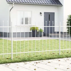 Vrtna Ograda 9 pcs Bijelo 15,3 x 1,2 m Čelik s prahom
