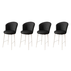 HANAH HOME Set 4 barske stolice Alte Black White