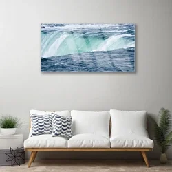 tulup.si Slika na steklu Slap narava vode 120x60 cm 2 obešalnika