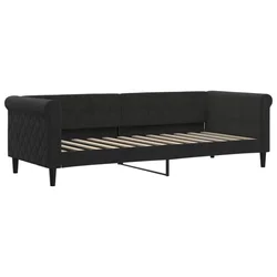 Vidaxl Raztegljiva postelja črna 80x200 cm žamet