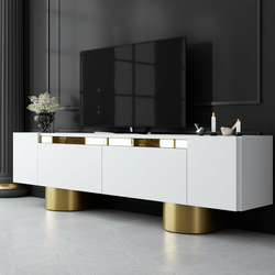 HANAH HOME TV polica Bohem White Gold