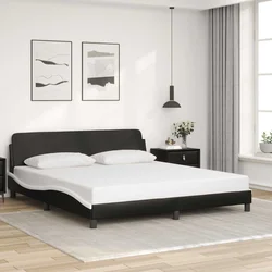 Okvir za krevet Dover crno-bijeli 180x200 cm umjetna koža