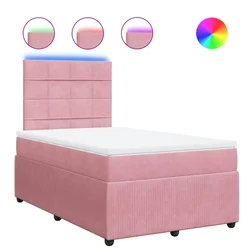 Vidaxl Box spring postelja z vzmetnico roza 120x190 cm žamet