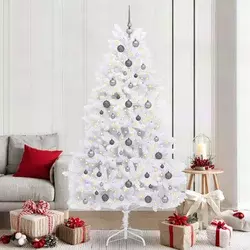 Umjetno božićno drvce Bijelo 106 x 106 x 210 cm PVC i metal