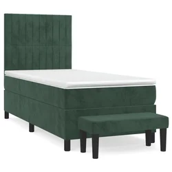 Box spring krevet s madracem tamnozeleni 90x200 cm baršunasti