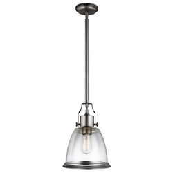 Feiss FE-HOBSON-P-M-SN - Luster na štangi HOBSON 1xE27/60W/230V srebran