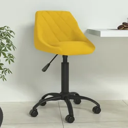 vidaXL Jedilni stol gorčično rumen žamet