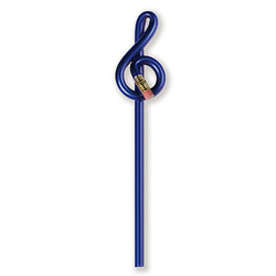 Svinčnik z radirko - violinski ključ - modra