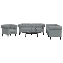 3-dijelni set sofa svjetlosivi od tkanine