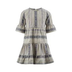 happy girls Obleka Hippie ecru/moder denim