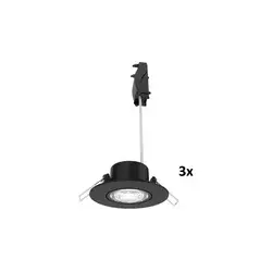 Philips - KOMPLET 3x prigušiva ugradna stropna svetla CILANTRO LED/5W/230V 4000K crna