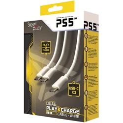 Kabl Steelplay Dual Play and Charge - Dual Type-C USB za PS5 White
