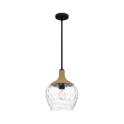 Quoizel QZ-ROYER-1P-MBK - Luster na štapu ROYER 1xE27/60W/230V, prečnik 30,2 cm
