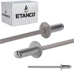 Aluminijaste odprte zakovice 3,2x6 mm RAL 9007