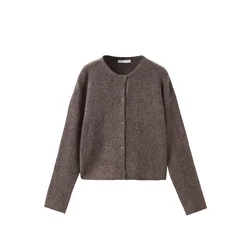 MANGO KIDS Pletena jopa NINA temno rjava