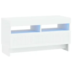 vidaXL LED TV omarica Bela Inženirski les