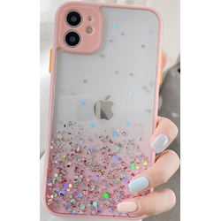 MCTK6-IPHONE XS Max * Furtrola 3D Sparkling star silicone Pink (89)