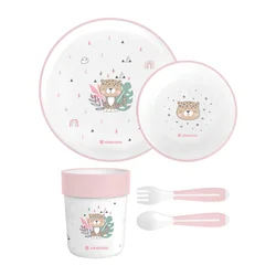KikkaBoo Set posuđa 4 dela Savanna Pink (KKB40137)