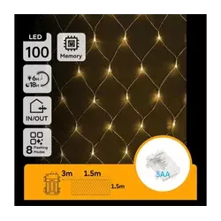 Aigostar - LED Spoljni svetleći niz 100xLED/8 funkcija 4,5x1,5m IP44 topla bela