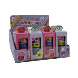 Set washi ukrasnih selotejpa (sadrži 4x1.3cm*2m, 1x3cm*2m) yn ( 77058 )