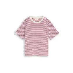 TOM TAILOR DENIM Majica temno roza / bela
