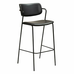 Črn barski stol iz umetnega usnja DAN-FORM Denmark Zed, višina 107 cm