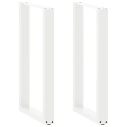 Noge za barski stol U-oblika 2 kom Bijele 50 x (90-91) cm Čelik