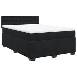 Vidaxl Box spring postelja z vzmetnico črna 160x200 cm žamet