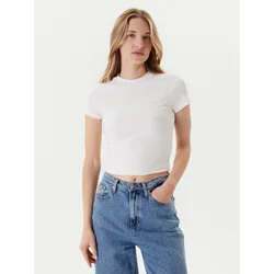 Tommy Jeans Majica Script DW0DW20910 Écru Slim Fit