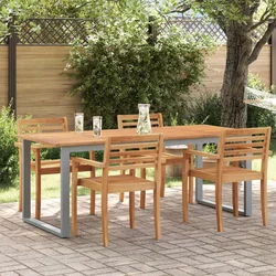 Stol za vrt Siva 200 x 90 x 75 cm Čvrsto drvo akacije