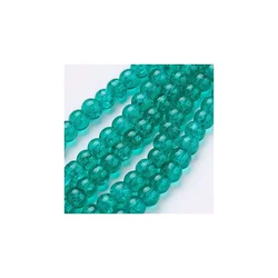 Ispucale staklene perle kugla 12 mm tirkiz-niska