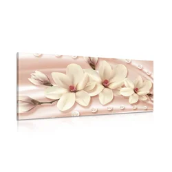 Slika luksuzna magnolija z biseri - 120x60