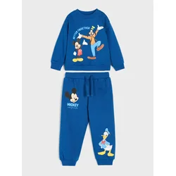 Sinsay - Pamučni komplet: dukserica i pantalone Mickey Mouse - mornarsko