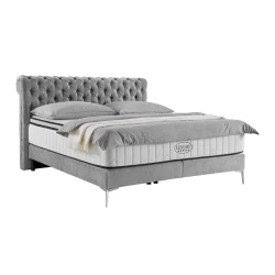 Premium Living Postelja Boxspring Queen, Siva, 160x200
